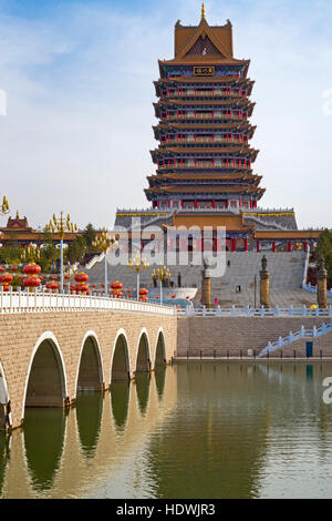 Yellow River Mutter Göttin-Tempel, Wuzhong, Ningxia, China Stockfoto