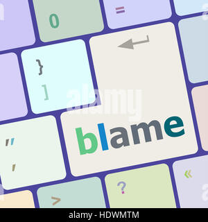 Schuld-Taste am Computer pc-Tastatur Stockfoto