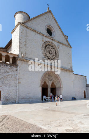 Päpstliche Basilika des Heiligen Franziskus von Assisi. Stockfoto