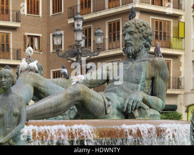 Turia Brunnen in Valencia, Spanien Stockfoto