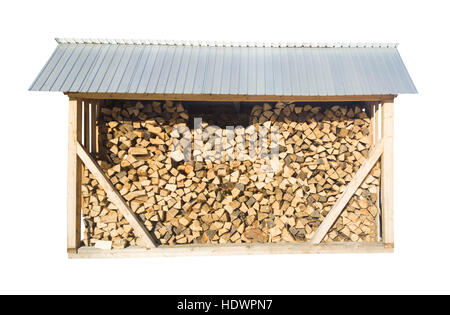 Schuppen für Holzlagerung Stockfoto