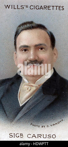 ENRICO CARUSO (1873 – 1921), italienischer Opern Tenor auf einen Willen Zigarette Karte um 1914 Stockfoto