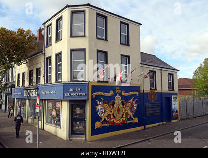 UFF Unionist Wandbild aus Shankill Road West Belfast, Nordirland, Vereinigtes Königreich Stockfoto