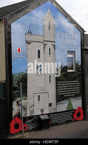 Ulster Turm Wandbild aus Shankill Road West Belfast, Nordirland, Vereinigtes Königreich Stockfoto