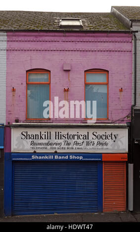 Shankill Historical Society und Band Shop, 224 Shankill Rd, Belfast, County Antrim, Nordirland, Irland, BT13 2BJ Stockfoto