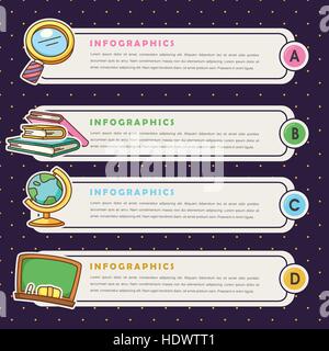 entzückende Bildung im Zusammenhang mit Infografik Entwurfsvorlage mit gefleckten Hintergrund Stock Vektor