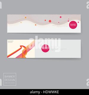 Banner-Design-Vorlagen mit dynamische Welle Hintergrund festlegen Stock Vektor