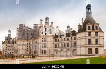 Chambord, Frankreich - 6. November 2016: Chateau de Chambord, mittelalterliche Burg, Loire-Tal Stockfoto