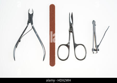 Nagel-Pflege-Tools, Nagelknipser, Nagel-Schere, Nagel Zangen, Nagelfeilen, Stockfoto