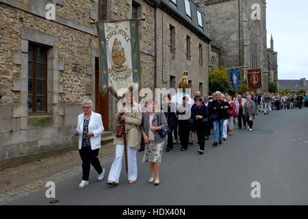 Eine traditionelle bretonische Begnadigung Prozession, Côtes d ' Armor Stockfoto