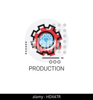 Produktion Cog Radsymbol Business Industrie Stock Vektor