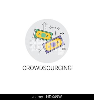 Crowdsourcing Business-Ressourcen-Konzept-Symbol Stock Vektor