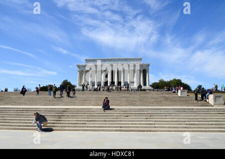 Am Lincoln Memorial, an der National Mall in Washington, DC. Stockfoto