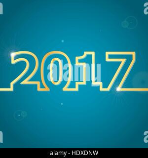 2017 Happy New Year auf blauem Hintergrund, Lager Vektor Stock Vektor
