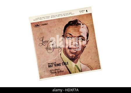 Liebe ist das, was von Nat 'King' Cole im Jahre 1957 veröffentlicht. Stockfoto