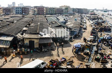 Die schwimmenden Slums von Lagos, Nigeria Stockfoto