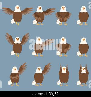 Vektor-Bild des Satzes von flachen Adler-Symbole Stock Vektor