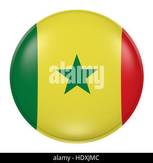 3D-Rendering einer Senegal Fahne auf Knopfdruck Stockfoto