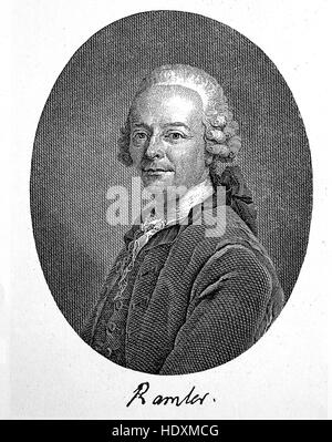 Karl Wilhelm Ramler, 1725-1798, ein deutscher Dichter, Holzschnitt aus dem Jahr 1882, digital verbessert Stockfoto