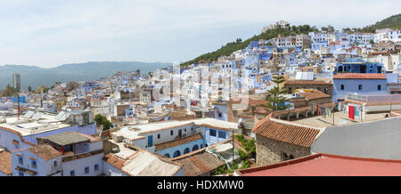 Straßen und Gassen der Medina von Chefchaouen, Marokko Stockfoto