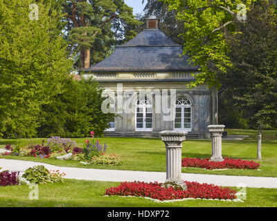 Castle Park Fantaisie mit Pavillon, Eckersdorf, Upper Franconia, Deutschland Stockfoto