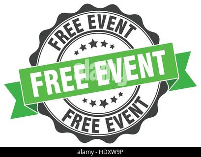 kostenlose Veranstaltung Stempel. Melden Sie sich. Dichtung Stock Vektor