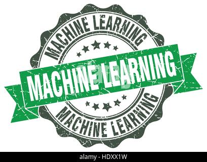 Machine Learning Stempel. Melden Sie sich. Dichtung Stock Vektor