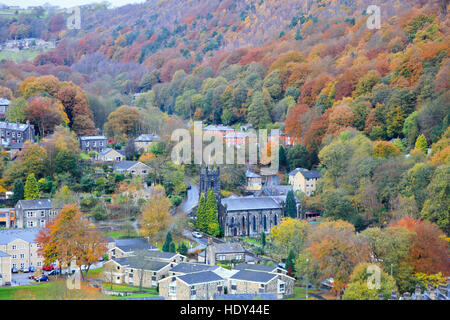 Blick von St. James Kirche Hebden Bridge im Calderdale, West Yorkshire, England UK Stockfoto