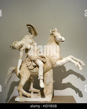Amazone zu Pferd. 2. Jh. n. Chr. Kopie eines griechischen Originals des 2. Jahrhunderts v. Chr..  Nationales Archäologisches Museum, Naples. Italien. Stockfoto