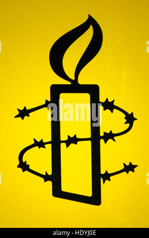 Das Logo der Marke "Amnesty International", Berlin. Stockfoto