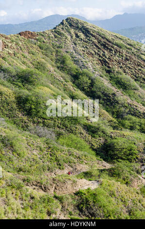 Wandern in Diamond Head State Monument (Leahi Krater), Honolulu, Oahu, Hawaii. Stockfoto