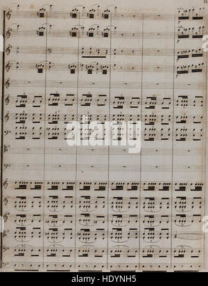 *La Marquise, Opéra Comique* (1835) ist eine französische Oper mit einem Akt, die sich auf komödiantische Themen konzentriert und die typischen Elemente des Genres opéra Comique mit Musik und Dialogen präsentiert. Stockfoto