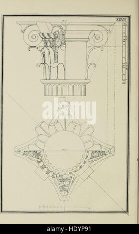 Eine Studie über die fünf klassischen Architekturordnungen Doric, Ionic, Corinthian, Tuscan und Composite, in der ihre Entwurfsprinzipien, Geschichte und Anwendung im Bauwesen detailliert beschrieben werden. Stockfoto