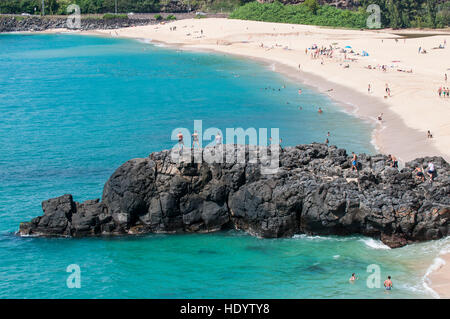 Waimea Bay Beach Park, North Shore, Oahu, Hawaii. Stockfoto