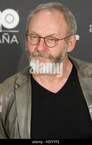 Madrid, Spanien. 15. Dezember 2016.  Liam Cunningham bei der Präsentation der neuen HBO-Kanal Spanien des Ursa-Hotels in Madrid, Spanien 15. Dezember 2016. © MediaPunch Inc/Alamy Live-Nachrichten Stockfoto