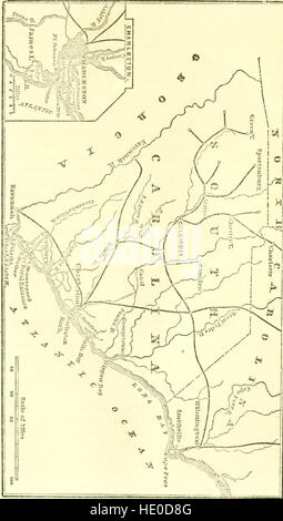 Dieses Werk beschreibt eine Tour durch den Süden der Vereinigten Staaten, bei der Schlachtfelder, zerstörte Städte und der Zustand des Landes nach dem Bürgerkrieg erforscht werden. Sie umfasst auch die landwirtschaftlichen Bedingungen und die Wiederaufbaubemühungen und liefert eine Momentaufnahme des Wiederaufbauprozesses der Region. Stockfoto