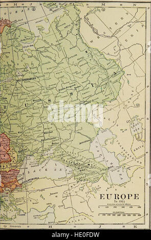 Die neue Karte von Europa (1911-1914); die Geschichte der jüngsten europäischen diplomatischen Krisen und Kriege und Europas gegenwärtigen Katastrophe (1914) Stockfoto