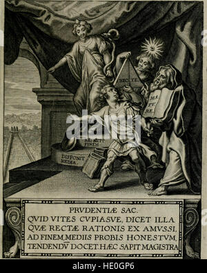 Virtutes Cardinales ethisch Emblemate Expressae - Anzeige Praenob. et Generos. Dominum D. Franciscum de Kinschot, Equitem Ordinis S. Iacobi, etc. (1645) Stockfoto