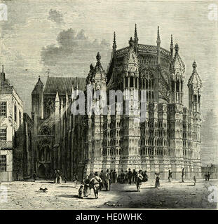 Eine historische Erzählung von London, die seine Entwicklung, wichtige Ereignisse und die Menschen, die seine Geschichte geprägt haben, beschreibt. Das Werk stellt die antiken Wahrzeichen der Stadt mit ihrem modernen Wachstum im 19. Jahrhundert in Kontrast. Stockfoto