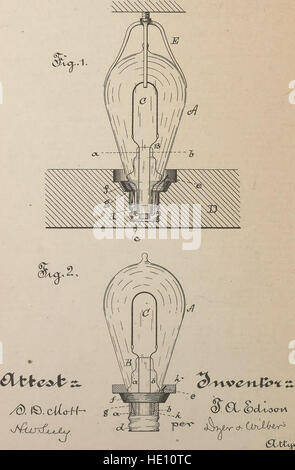 Sammlung von Vereinigte Staaten Patente erteilt, Edison, 1869-1884 (1869) Stockfoto