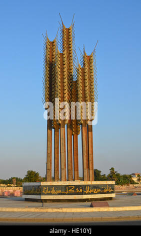 Stiele der Weizen Skulptur in Jeddah Corniche Stockfoto