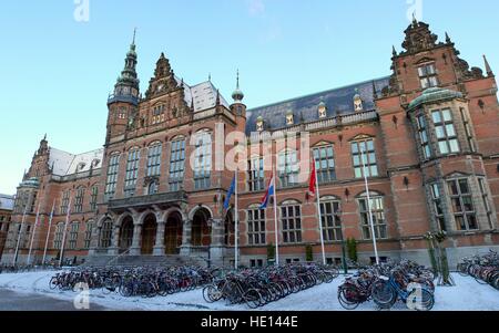 Akademiegebäude, Groningen, Niederlande, Rijksuniversiteit Groningen - Universität Groningen (Teppich). Stich von 3 Bildern Stockfoto