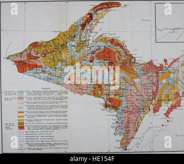 Oberflächengeologie und landwirtschaftlichen Bedingungen von Michigan (1917) Stockfoto