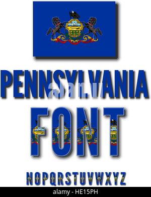 USA-Staat-Schriftart Stock Vektor