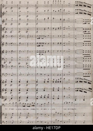 La Marquise ist eine opéra comique in einem Akt, die 1835 komponiert wurde. Dieses Opernstück spiegelt den leichten, komödiantischen Stil der Zeit wider und verbindet Musik und Theater, die typisch für die französische Oper des 19. Jahrhunderts sind. Stockfoto