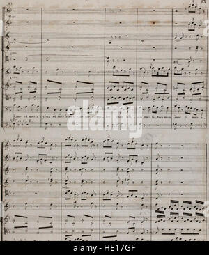 La Marquise ist eine einaktige opéra comique aus dem Jahr 1835, die unbeschwerte Musik mit komödiantischen Themen verbindet. Die Oper konzentriert sich auf die witzigen Interaktionen und romantischen Verstrickungen, die typisch für dieses Genre sind, und bietet einen Schnappschuss der französischen Theaterunterhaltung des 19. Jahrhunderts. Stockfoto