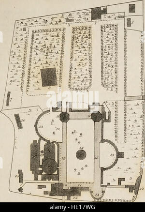 Die Geschichte und Altertümer der Pfarrei Lambeth und der erzbischöfliche Palast (1827) Stockfoto