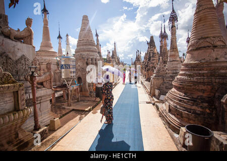 Kakku Pagoden, Pagode Komplex, Taunggyi, Myanmar Stockfoto