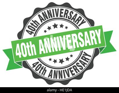 40. Jubiläum-Stempel. Melden Sie sich. Dichtung Stock Vektor