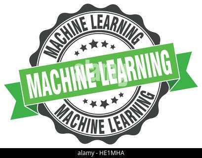 Machine Learning Stempel. Melden Sie sich. Dichtung Stock Vektor